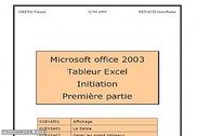 Livret de cours Excel 2003 initiation Informatique