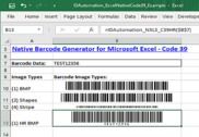 Excel Code 39 Barcode Generator Bureautique