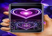 Cœur violet pétillant Thème pour clavier Internet