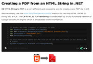 C# HTML to PDF Bureautique