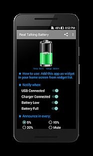 Real Talking Battery Widget