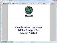 Courbes de niveaux avec Global Mapper 9 et Spatial Analyst Courbes de niveaux avec Global Mapper 9 et Spatial Analyst