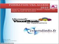 Cours sur VBA ACCESS 2010 Cours sur VBA ACCESS 2010
