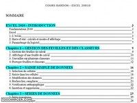 Cours Bardon - Excel 2010 Cours Bardon - Excel 2010