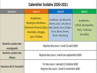 Calendrier vacances scolaires 2020-2021 Calendrier vacances scolaires 2020-2021
