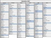 Calendrier 2017 au format Excel Calendrier 2017 au format Excel