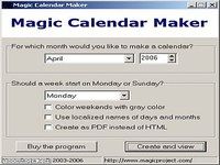 Magic Calendar Maker Magic Calendar Maker