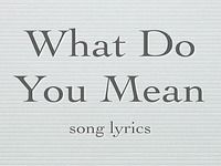 What Do You Mean What Do You Mean