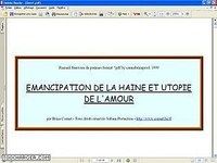 Emancipation de la haine et utopie de l'amour Emancipation de la haine et utopie de l'amour
