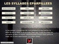 Les syllabes éparpillées Les syllabes éparpillées