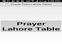 Prayer Time Lahore Table Prayer Time Lahore Table