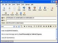 Send Personally for Outlook Express Send Personally for Outlook Express