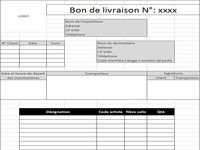 Bon de livraison Bon de livraison
