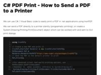 C# Print PDF C# Print PDF