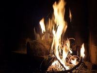 Feu de cheminée qui crèpite Feu de cheminée qui crèpite