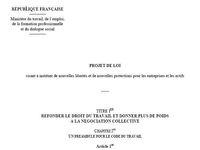 Projet de loi Travail El Khomri Projet de loi Travail El Khomri