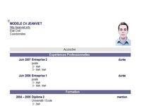 Modèle de CV Word Modèle de CV Word