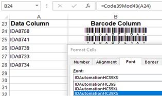 Code 39 Barcode Fonts Package