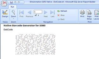 SSRS DotCode Barcode Generator