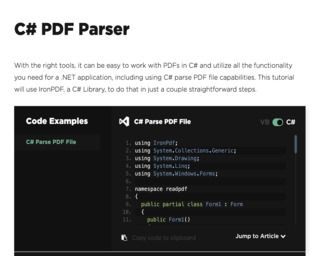 C# PDF Parser Programmation