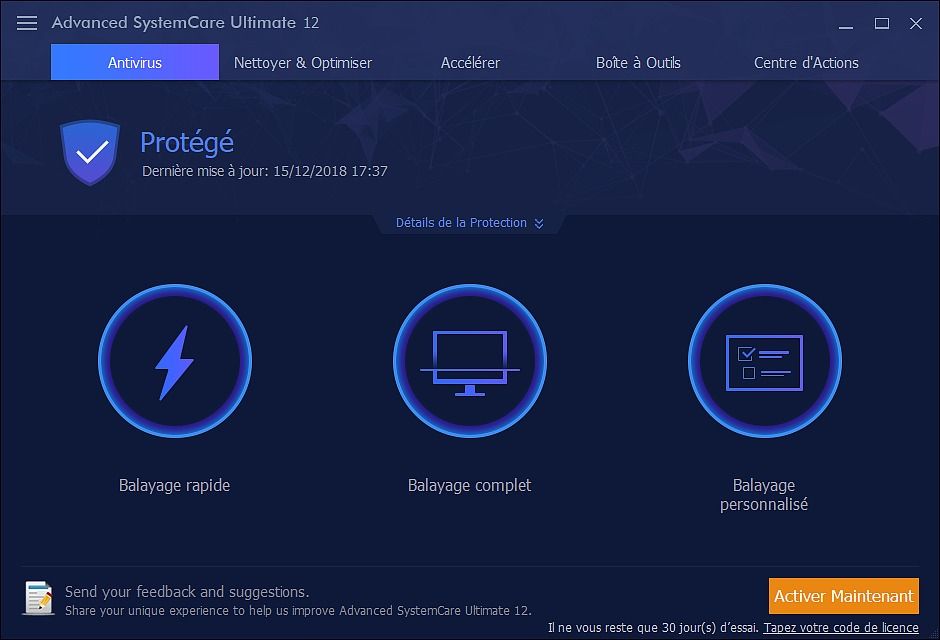 Advanced SystemCare Ultimate 18 Sécurité & Vie privée