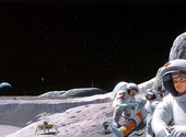 Astronautes sur la lune Fonds d'écran