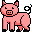 Cochon rose Icônes