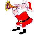 Père Noël joue de la trompette Gifs animés