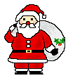 Père Noël et sa hotte blanche Gifs animés