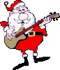 Père Noël qui joue de la guitare Gifs animés
