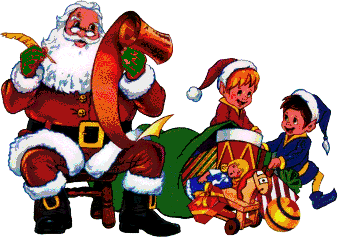Père Noël et ses lutins Gifs animés