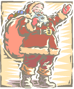 Père Noël qui salue  Gifs animés