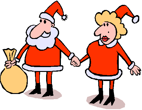 Père Noël et mère Noël Gifs animés