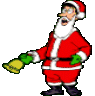 Père Noël avec sa cloche Gifs animés