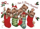 Carte de voeux de Noël avec oursons Fonds d'écran