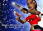  Lara Croft version mère Noël Fonds d'écran