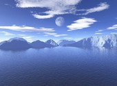 Montagnes polaires sur l'eau Fonds d'écran