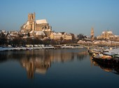 Auxerre- Vue Sur Cathédrale depuis le pont paul-bert Photos