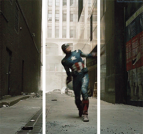 Captain America Lance son bouclier 3D Gifs animés