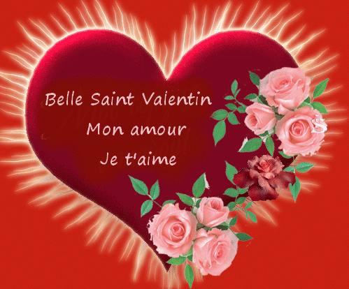 Coeur rouge incandescent Saint Valentin Gifs animés