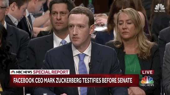 Mark Zuckerberg face aux sénateurs américains Gifs animés