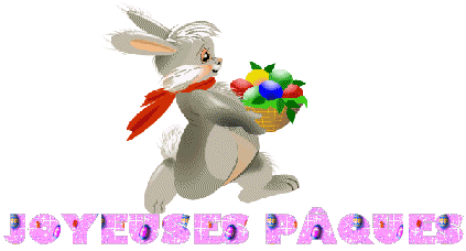 Joyeuses Pâques lapin panier Gifs animés