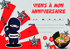 Carton d'invitation anniversaire Ninja