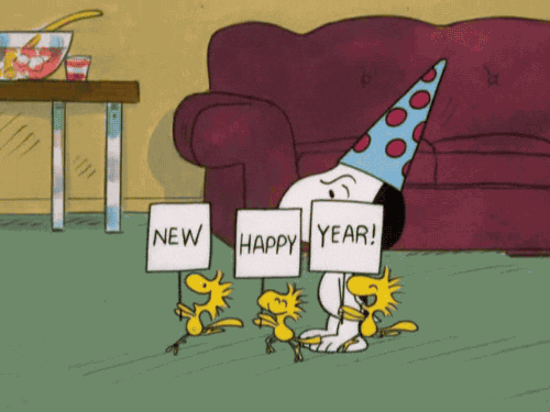 Happy New Year Snoopy Gifs animés